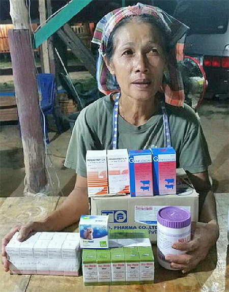 Warin with idonated medicines